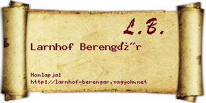 Larnhof Berengár névjegykártya
